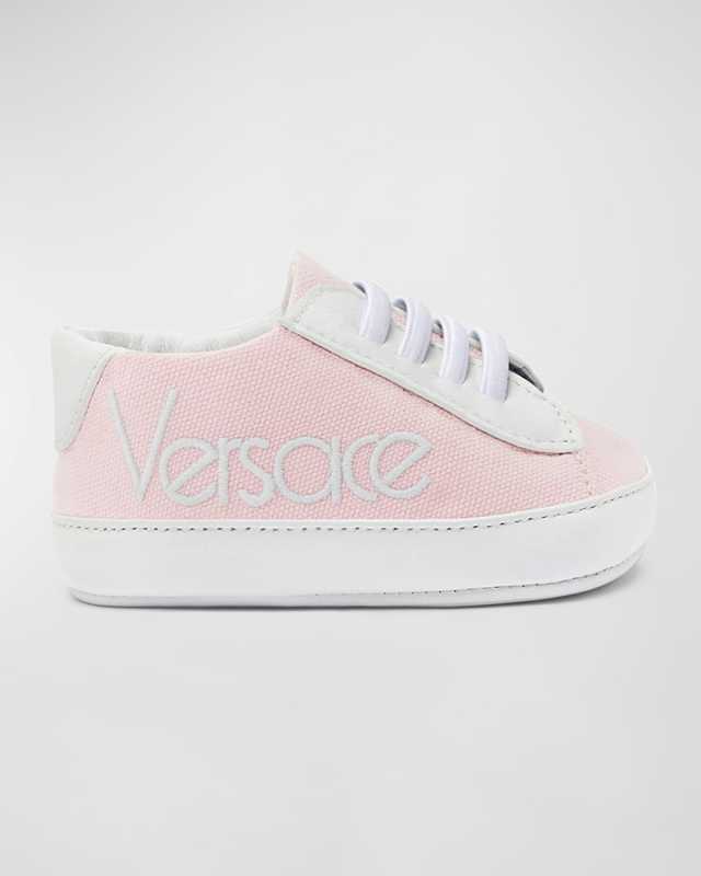 Girl's Lamb Leather Prewalker Sneakers, Newborn-12M